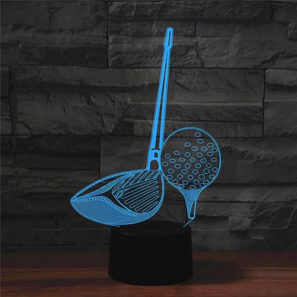 Golf Shape 3D Colorful LED Vision Light Table Lamp, Crack Touch Version
