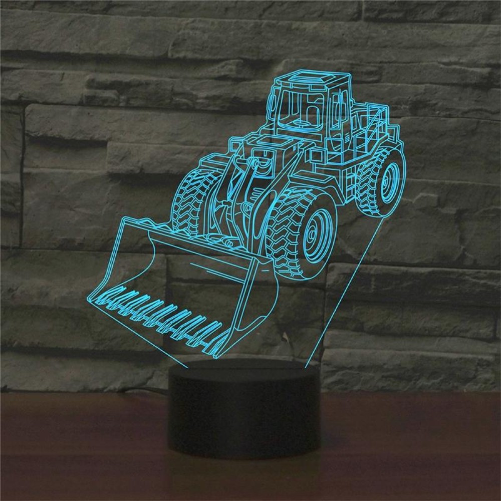 Excavator Shape 3D Colorful LED Vision Light Table Lamp, Crack Touch Version
