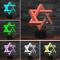 Pentagram Shape 3D Colorful LED Vision Light Table Lamp, 16 Colors Remote Control Version