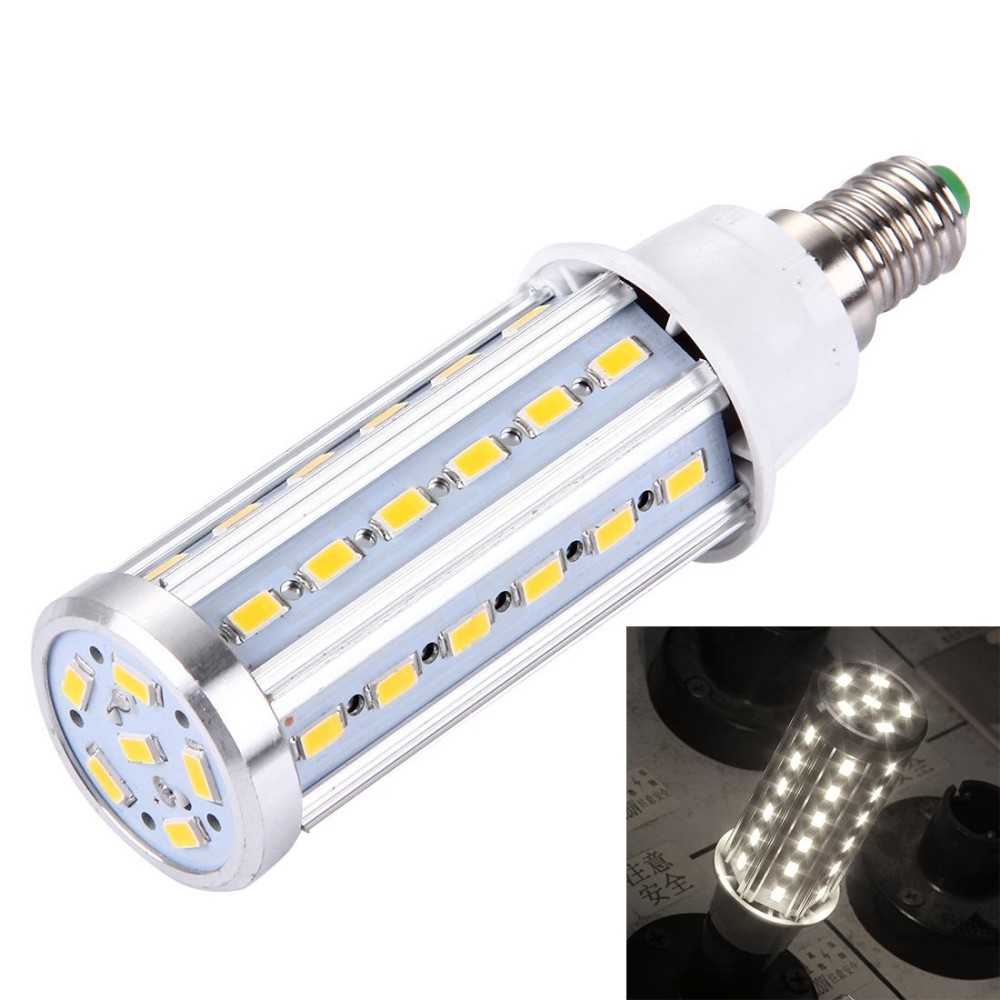 10W Aluminum Corn Light Bulb, E14 880LM 42 LED SMD 5730, AC 85-265V(White Light)