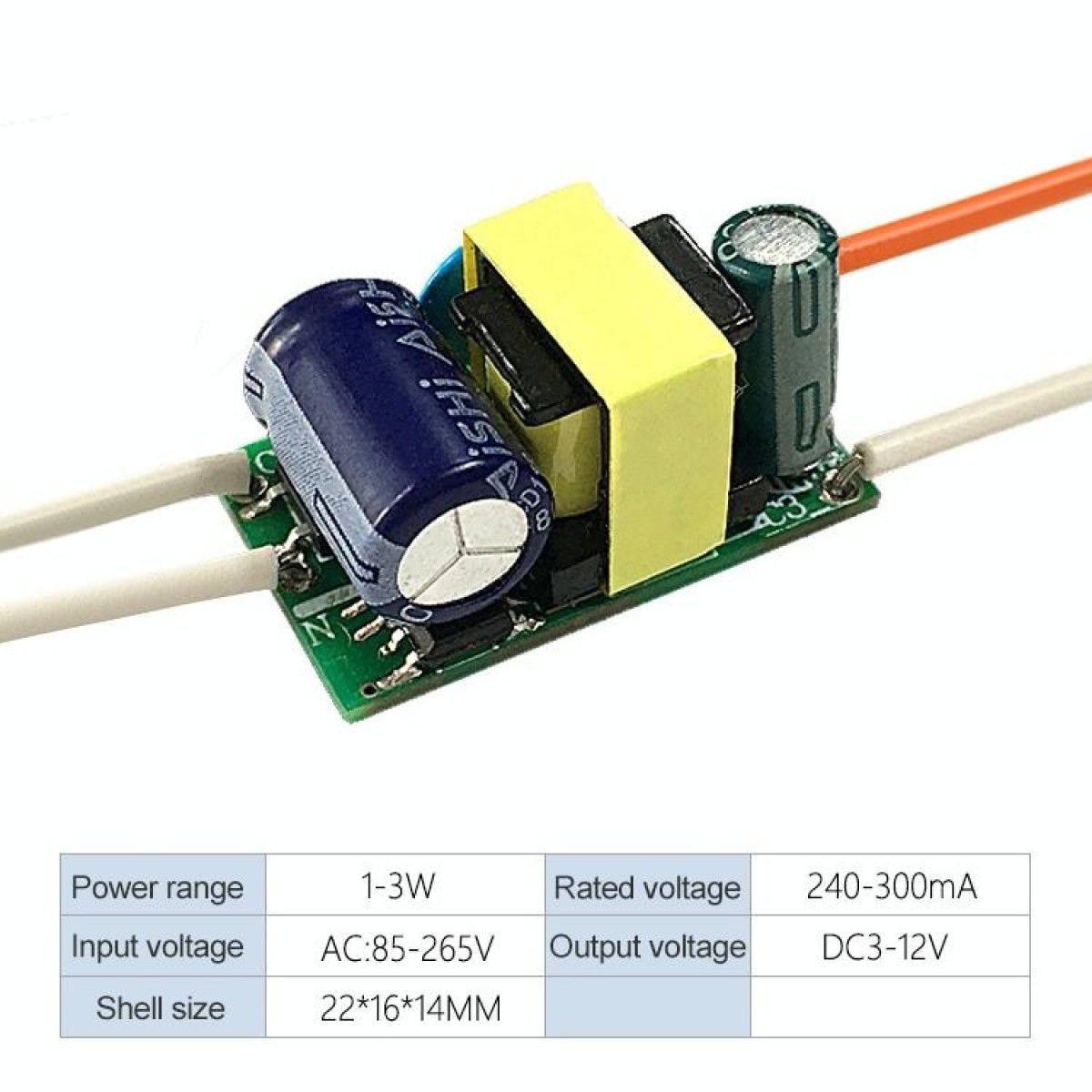 1-3W LED Driver Adapter Isolated Power Supply AC 85-265V to DC 3-12V