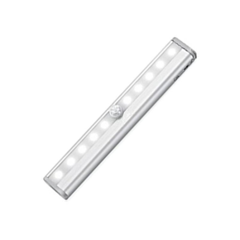 0.8W 10 LEDs White Light Narrow Screen Intelligent Human Body Sensor Light LED Corridor Cabinet Light, USB Charging Version