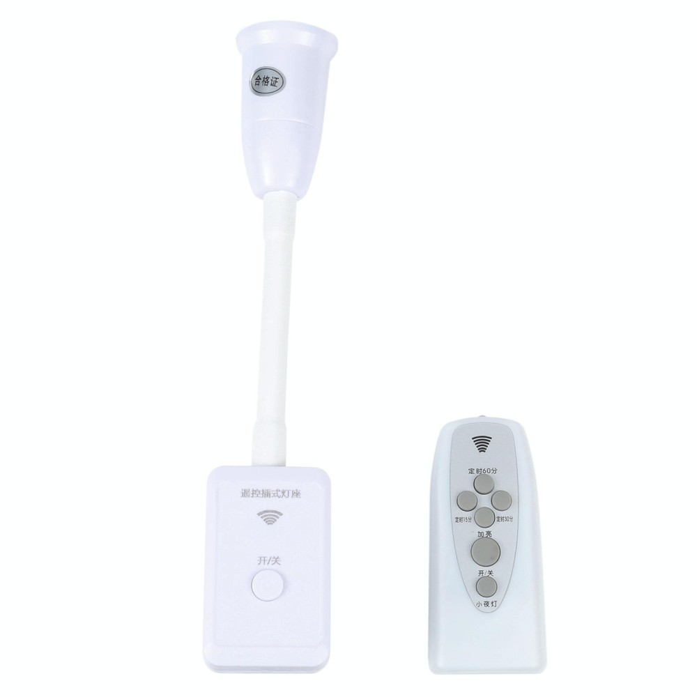 E27 Socket Remote Control Lamp Light Holder Base Converter with Switch, AU Plug (White)