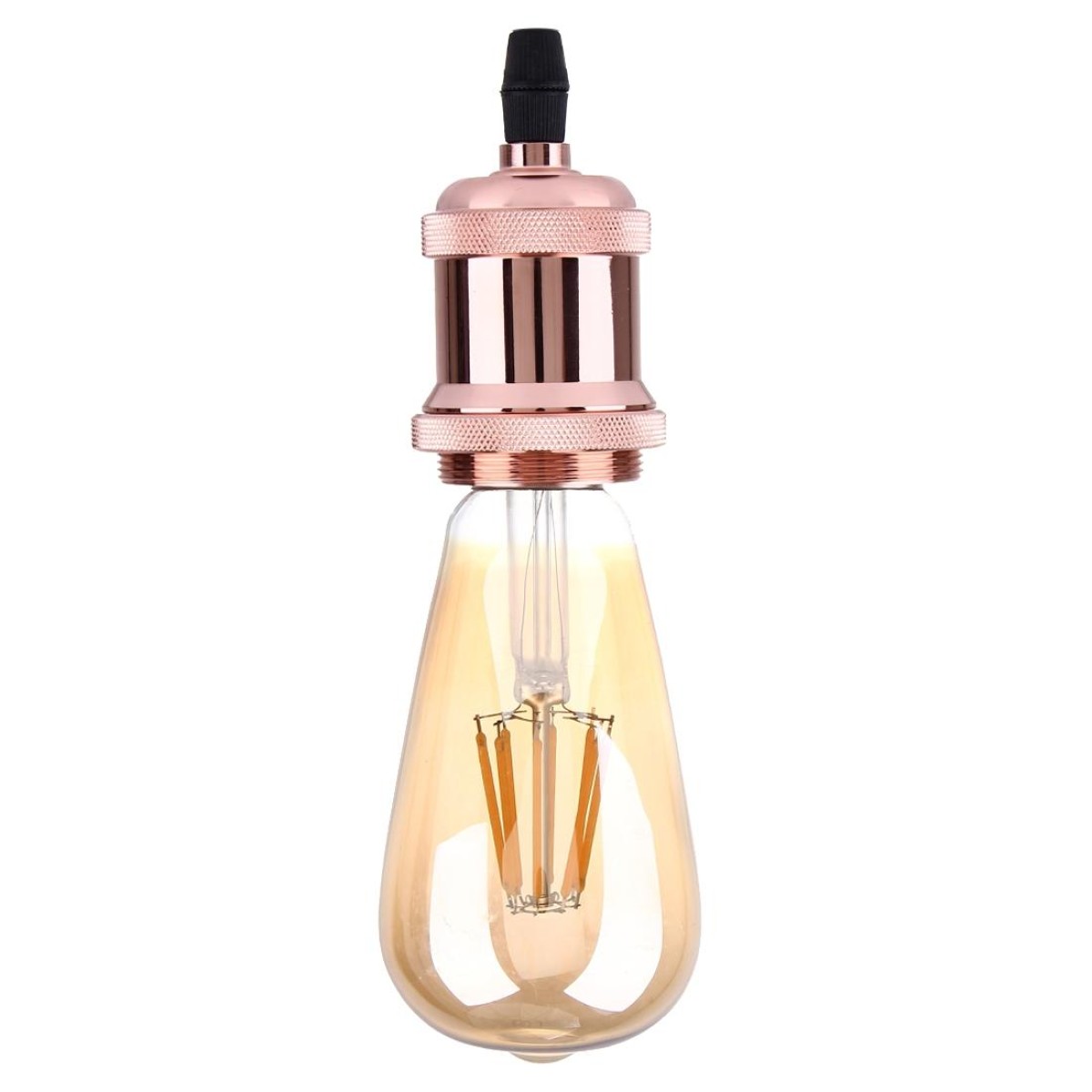 E27 Retro Vintage Screw Bulb Base Lamp Bulb Holder, Not Included Light Bulb, AC 85-265V(Rose Gold)