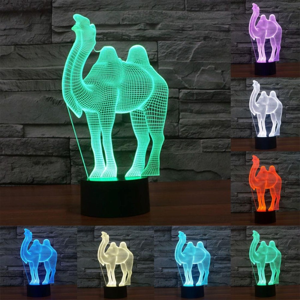 Camel Style 3D Touch Switch Control LED Light , 7 Color Discoloration Creative Visual Stereo Lamp Desk Lamp Night Light