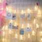 3m Colorful Light Star Shape Photo Clip LED Fairy String Light, 20 LEDs USB Powered Chains Lamp Decorative Light for Home Hanging Pictures, DIY Party, Wedding, Christmas Decoration (Warm White)