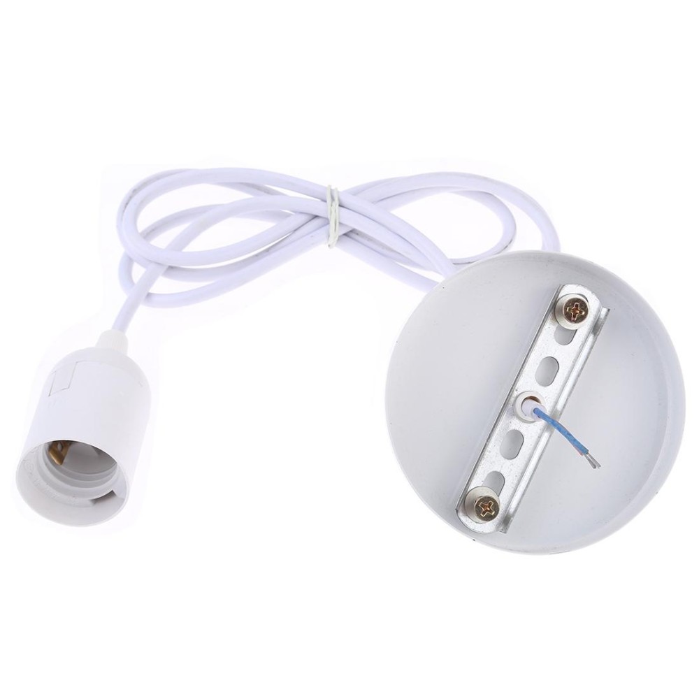 E27 Lamp Holder DIY Ceiling Chandelier Light Bulbs Screw Base Socket, Cable Length: 1m (White)