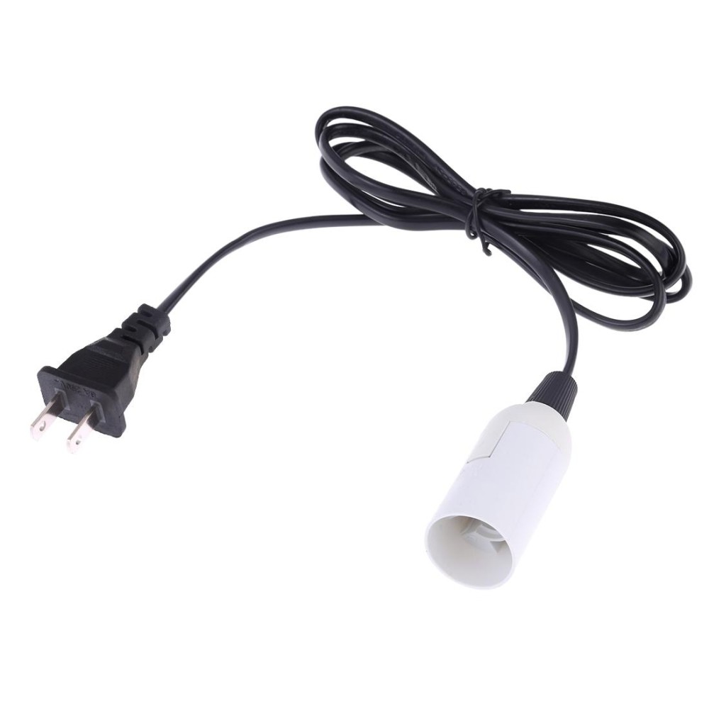 E14 Wire Cap Lamp Holder Chandelier Power Socket with 1.5m Extension Cable, US Plug(White)