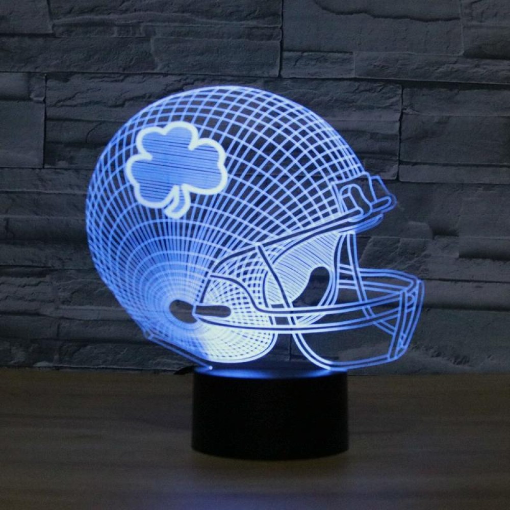 Rugby Hat Flower Shape 3D Colorful LED Vision Light Table Lamp, 16 Colors Remote Control Version