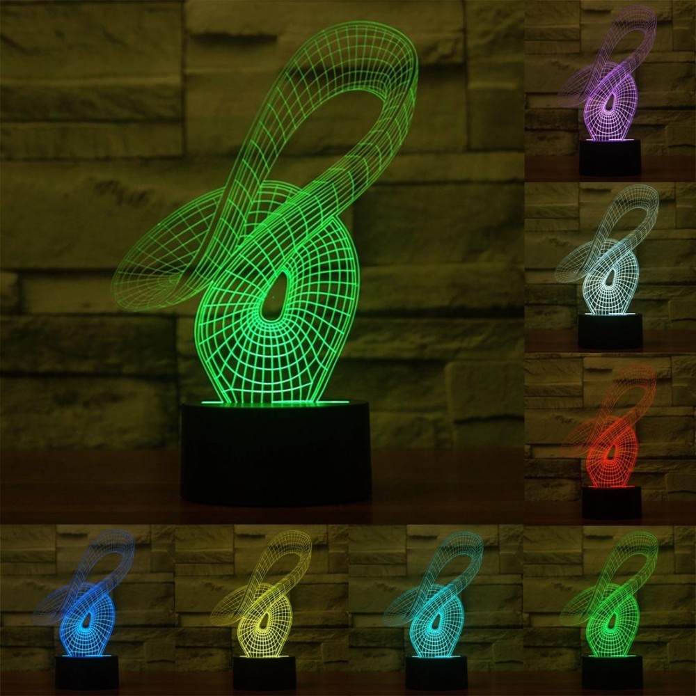 Abstract Style 3D Touch Switch Control LED Light , 7 Color Discoloration Creative Visual Stereo Lamp Desk Lamp Night Light