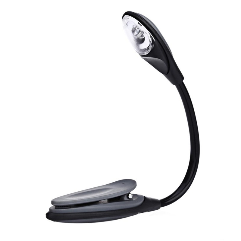 0.2W White Light Clip Fixtures LED Desk Light(Black), 1 LED 280 LM Eye Protection Reading Lamp