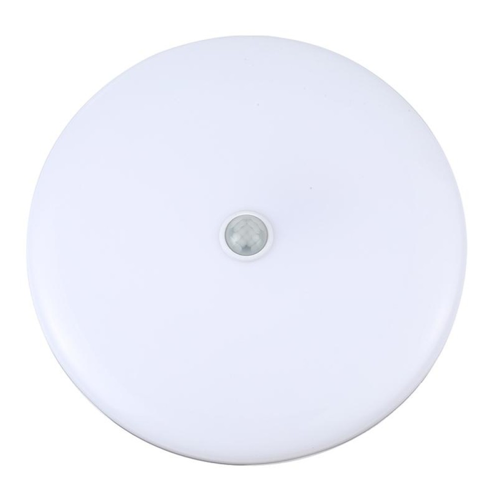 12W 6500K Round Shape Human Body Sensor LED Ceiling Light, AC 220V (White Light)