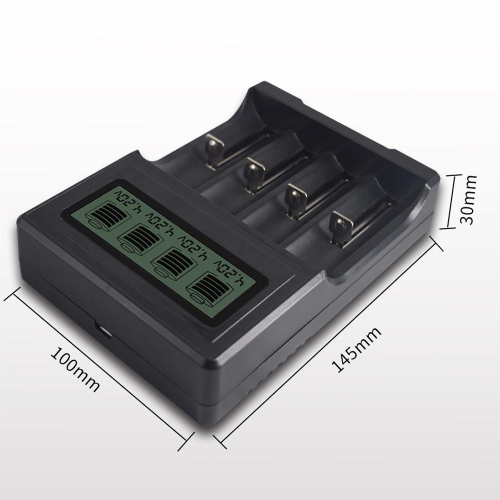 Micro USB 4 Slot Battery Charger for 3.7V Lithium-ion Battery, with LCD Display