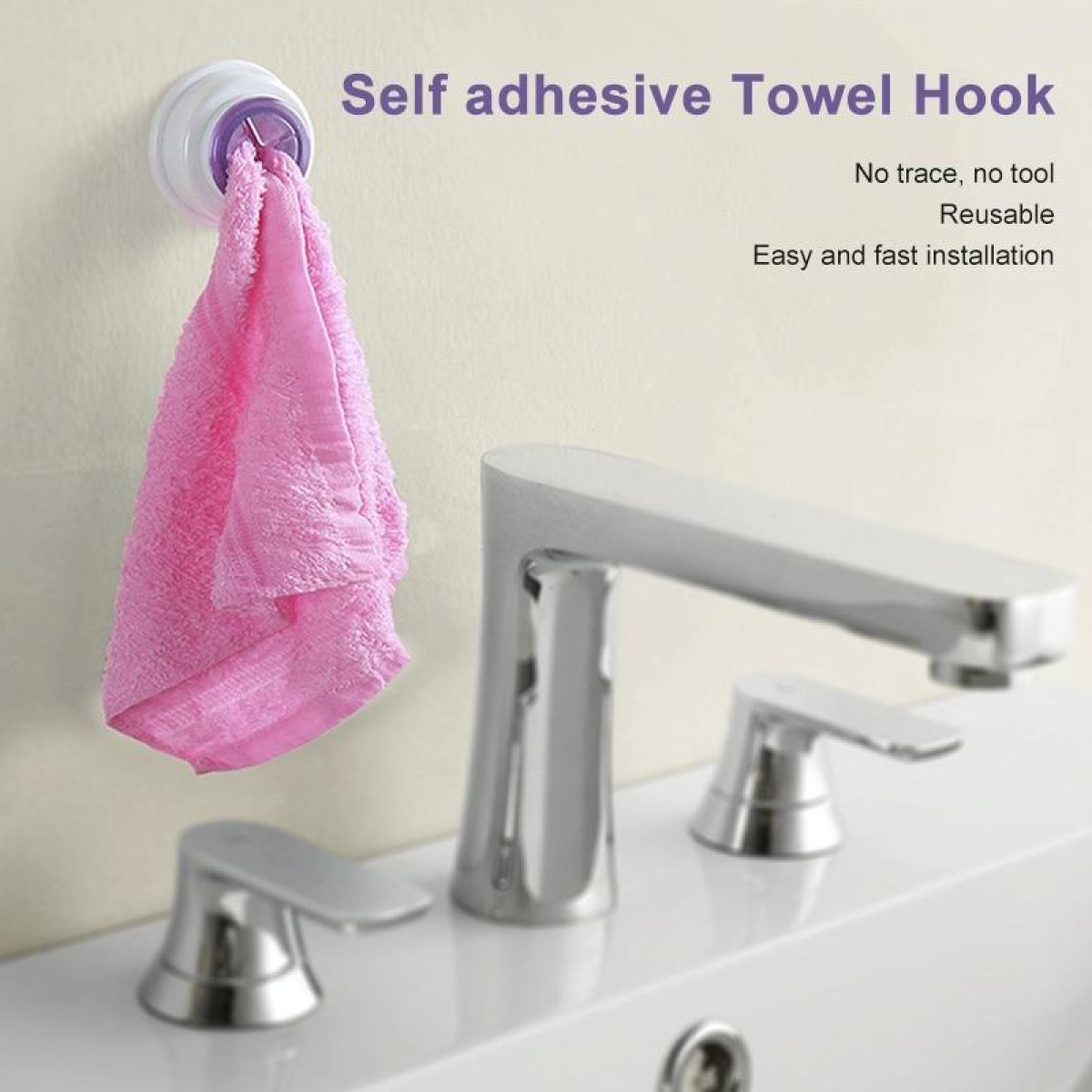 Self-Adhesive Hooks Towel