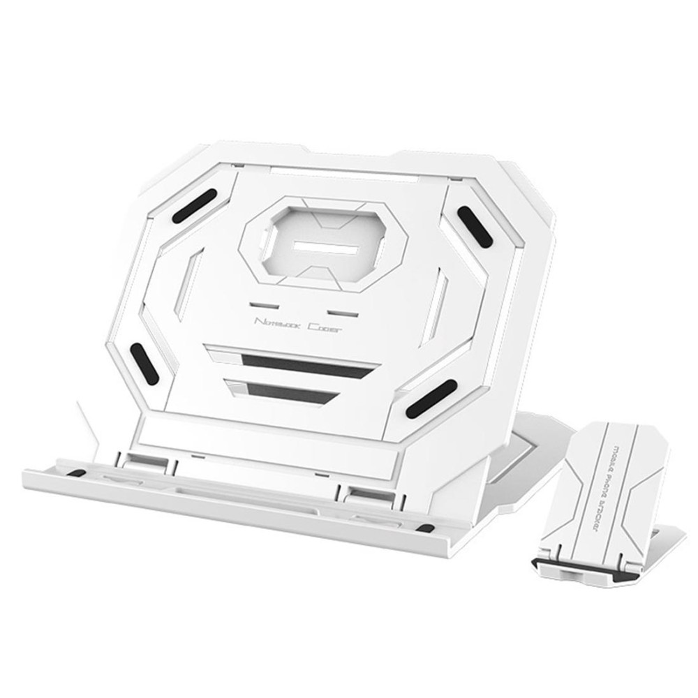 T3 Multi-function Hollow Design Cooling Bracket with 10-Level Adjustable Angle for Notebook,  MacBook, iPad, Mobile Phones(White)