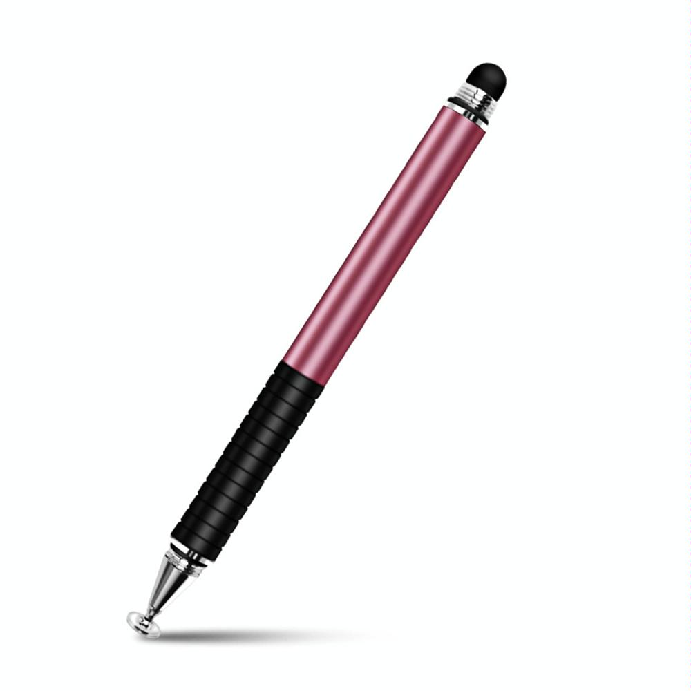 Suction Cup Dual Touch 2-in-1 Metal Capacitive Stylus Pen (Pink)
