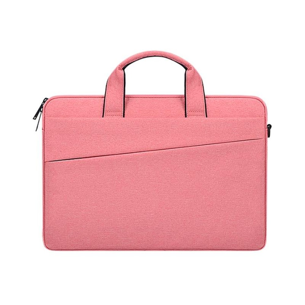 ST03S 13.3 inch Double Side Pockets Wearable Oxford Cloth Soft Handle Portable Laptop Tablet Bag(Pink)