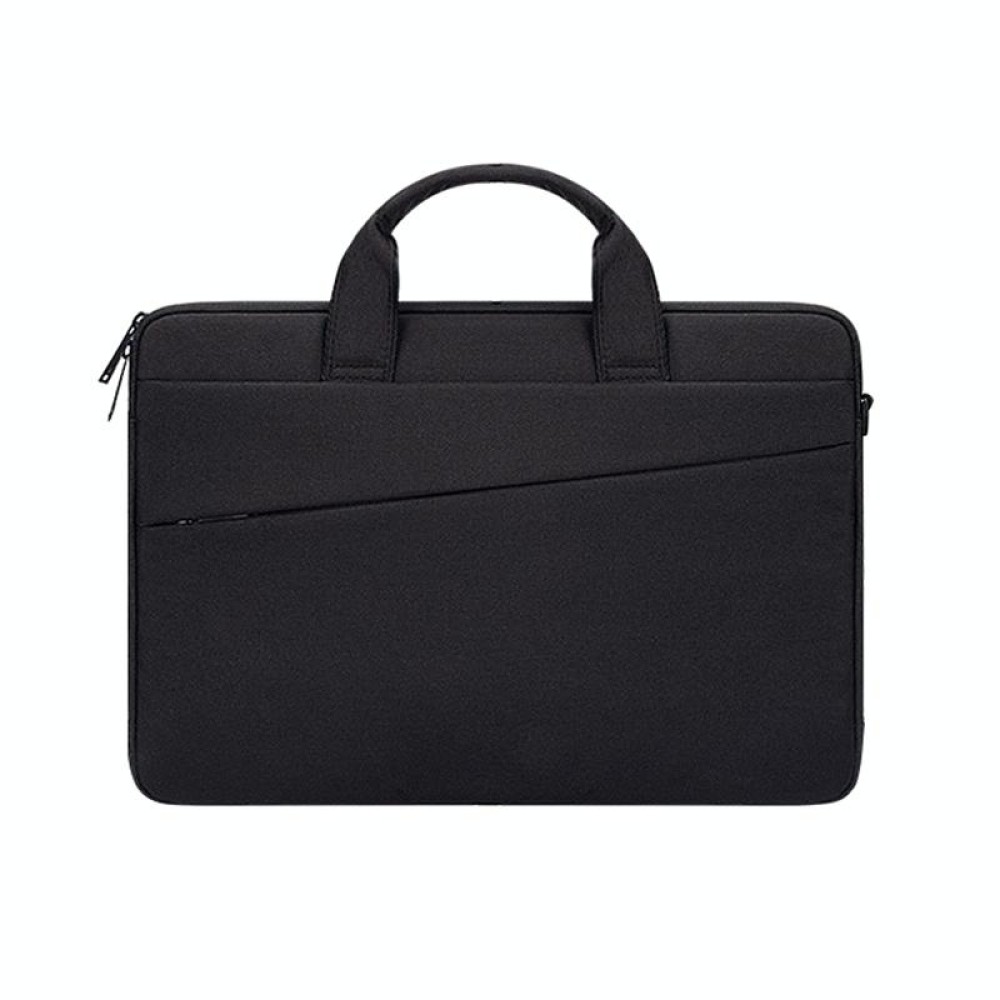 ST03S 14.1 inch Double Side Pockets Wearable Oxford Cloth Soft Handle Portable Laptop Tablet Bag(Black)