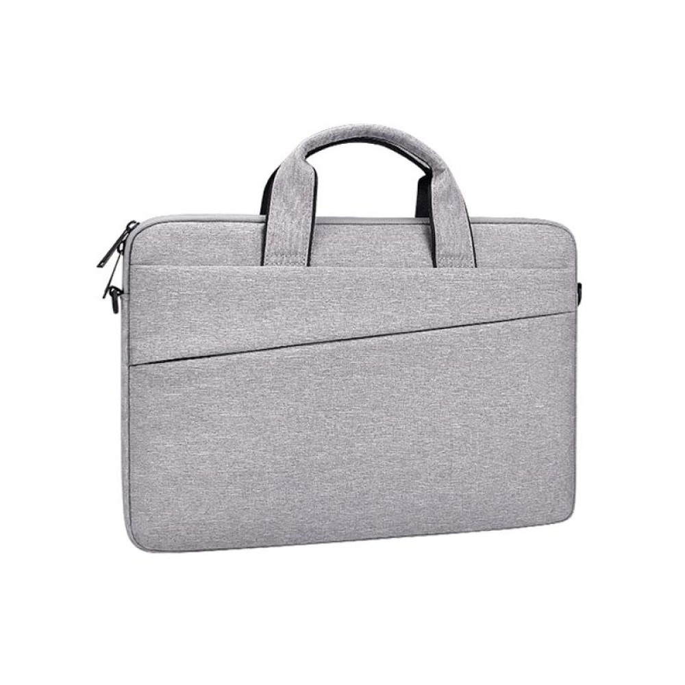 ST03S 15.4 inch Double Side Pockets Wearable Oxford Cloth Soft Handle Portable Laptop Tablet Bag(Grey)