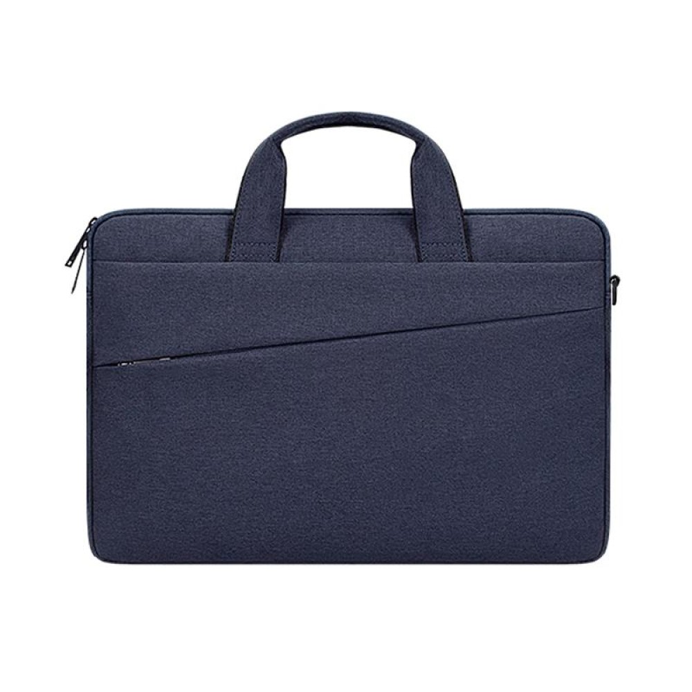 ST03S 15.4 inch Double Side Pockets Wearable Oxford Cloth Soft Handle Portable Laptop Tablet Bag(Navy Blue)