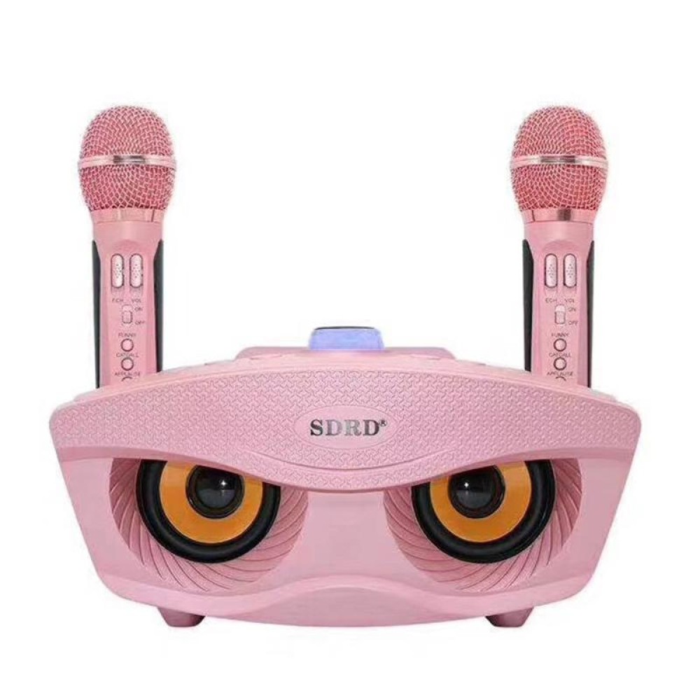 SD-306 2 in 1 Family KTV Portable Wireless Live Dual Microphone + Bluetooth Speaker(Pink)