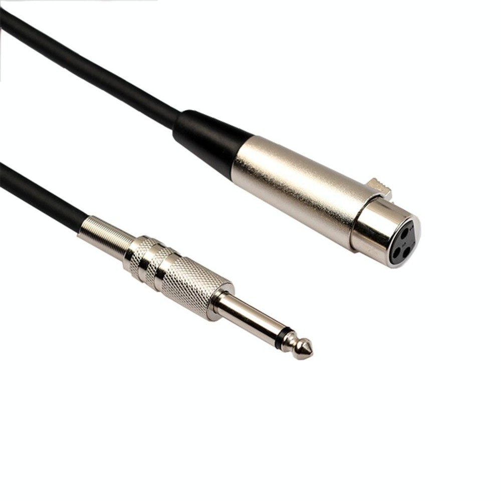 7.6m XLR 3-Pin Female to 1/4 inch (6.35mm) Mono Shielded Microphone Mic Cable