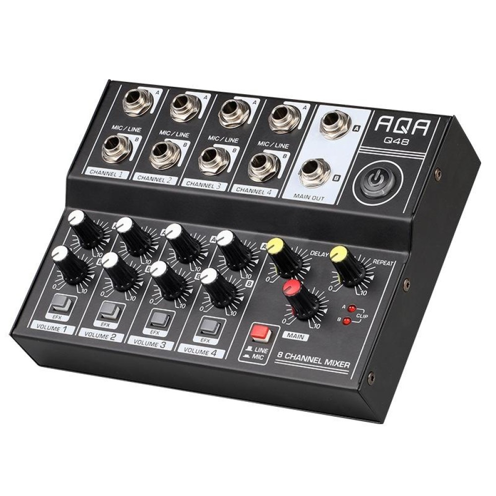 AQA 8-channel Mixer Microphone Effector (Black)