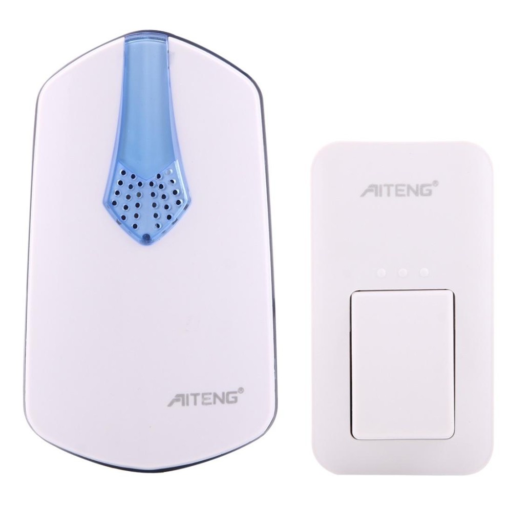 AITENG V026G Life Waterproof Battery-Free Wireless Doorbell, 1 Receiver + 1 x Transmitter, Receiver Distance: 130m, US Plug