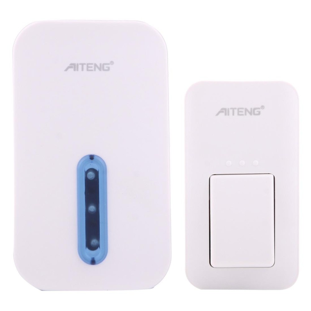 AITENG V017G Life Waterproof Battery-Free Wireless Doorbell, 1 Receiver + 1 x Transmitter, Receiver Distance: 130m, US Plug