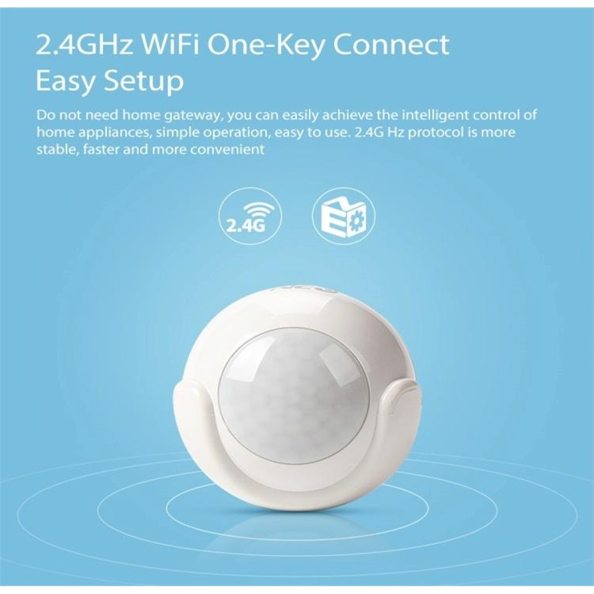 NEO NAS-PD01W Wireless WiFi PIR Detector Motion Sensor, Support Android / IOS systems & Ultra-bright Red LED