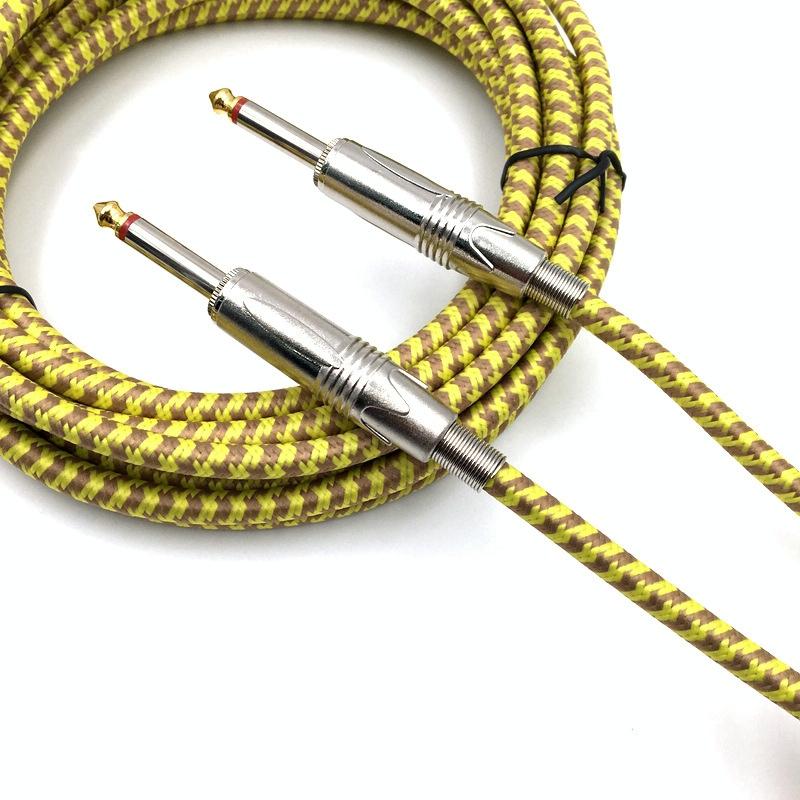 Wooden Guitar Bass Connection Cable Noise Reduction Braid Audio Cable, Cable Length: 5m