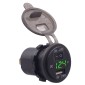 CS-587 12V 2.4A Motorcycle Waterproof Digital Display Voltage Mobile Phone USB Charger Holder(Green)