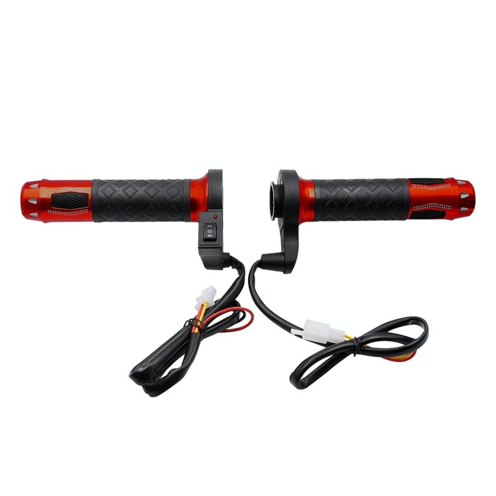CS-764A1 12V Motorcycle Scooter Aluminum Alloy Electric Hand Grip Cover Heated Grip Handlebar (Red)