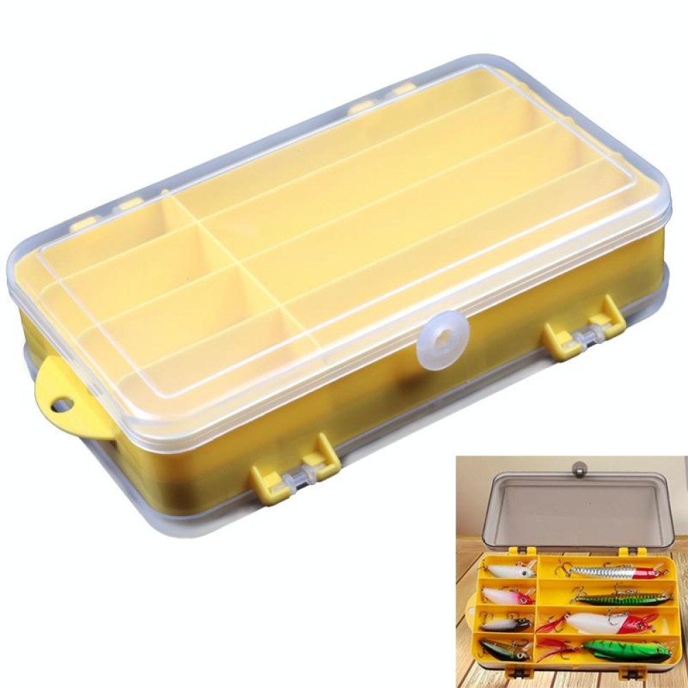Portable Outdoor Lure Box Transparent Plastic Double-sided Storage Box, Size: 18 x 10 x 5cm(Yellow + White)