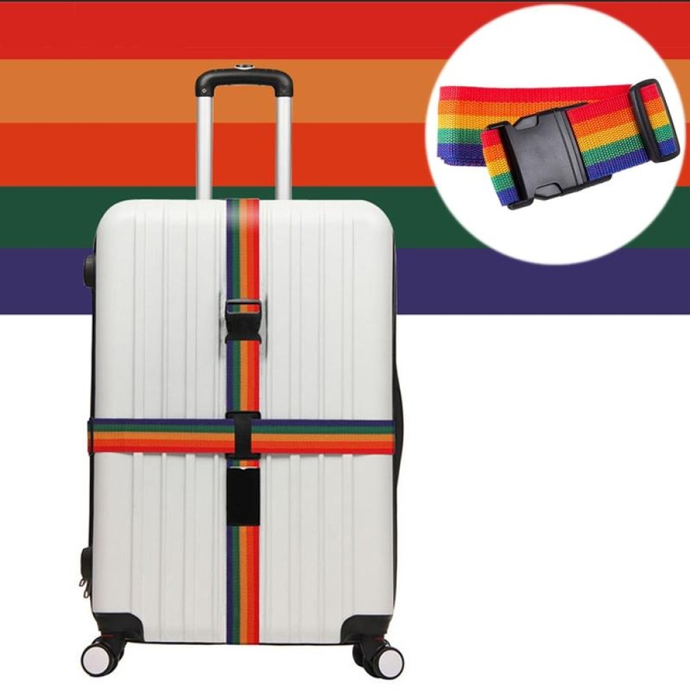 Cross Rainbow Elastic Telescopic Bag Bungee Luggage Packing Belt Travel Luggage Fixed Strap(Colour)