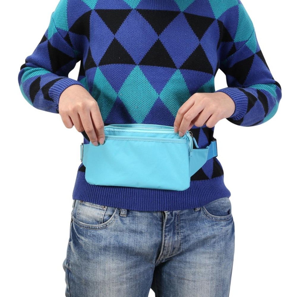 Multi-function Universal Outdoor Mobile Phone Bag Shoulder Bag Waist Bag, Size: 11 x 20cm (Baby Blue)