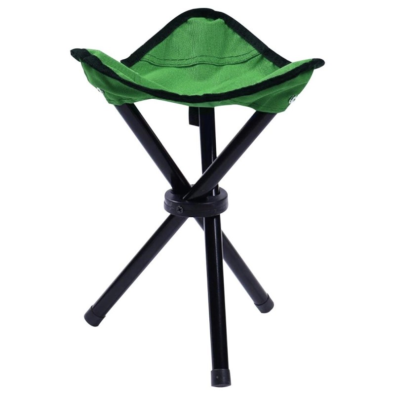 Hiking Outdoor Camping  Fishing Folding Stool Portable Triangle Chair Maximum Load 100KG Folding Chair Size:22 x 22 x 31cm(Green)
