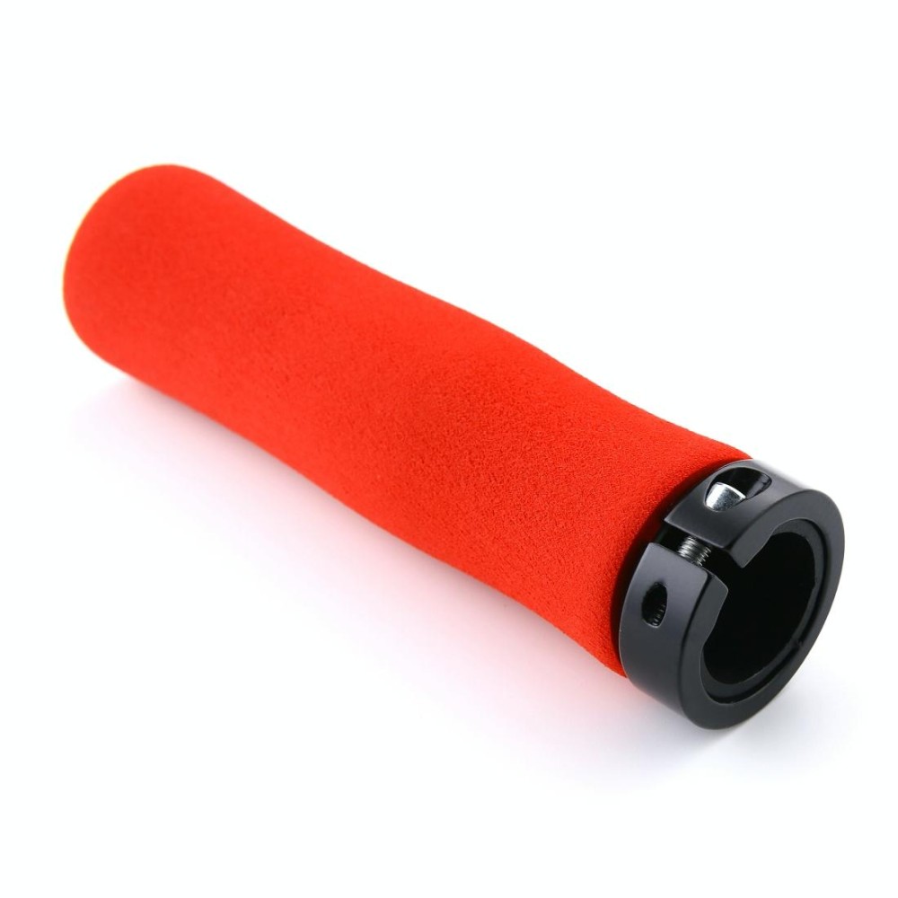 1 Pair AG28 Alloy Lock-Rings + Sponge Bicycle Handlebar Grip (Red)