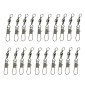 20pcs 8# 3.5cm Fishing Connectors Barrel Swivel with Safety Snap Ring