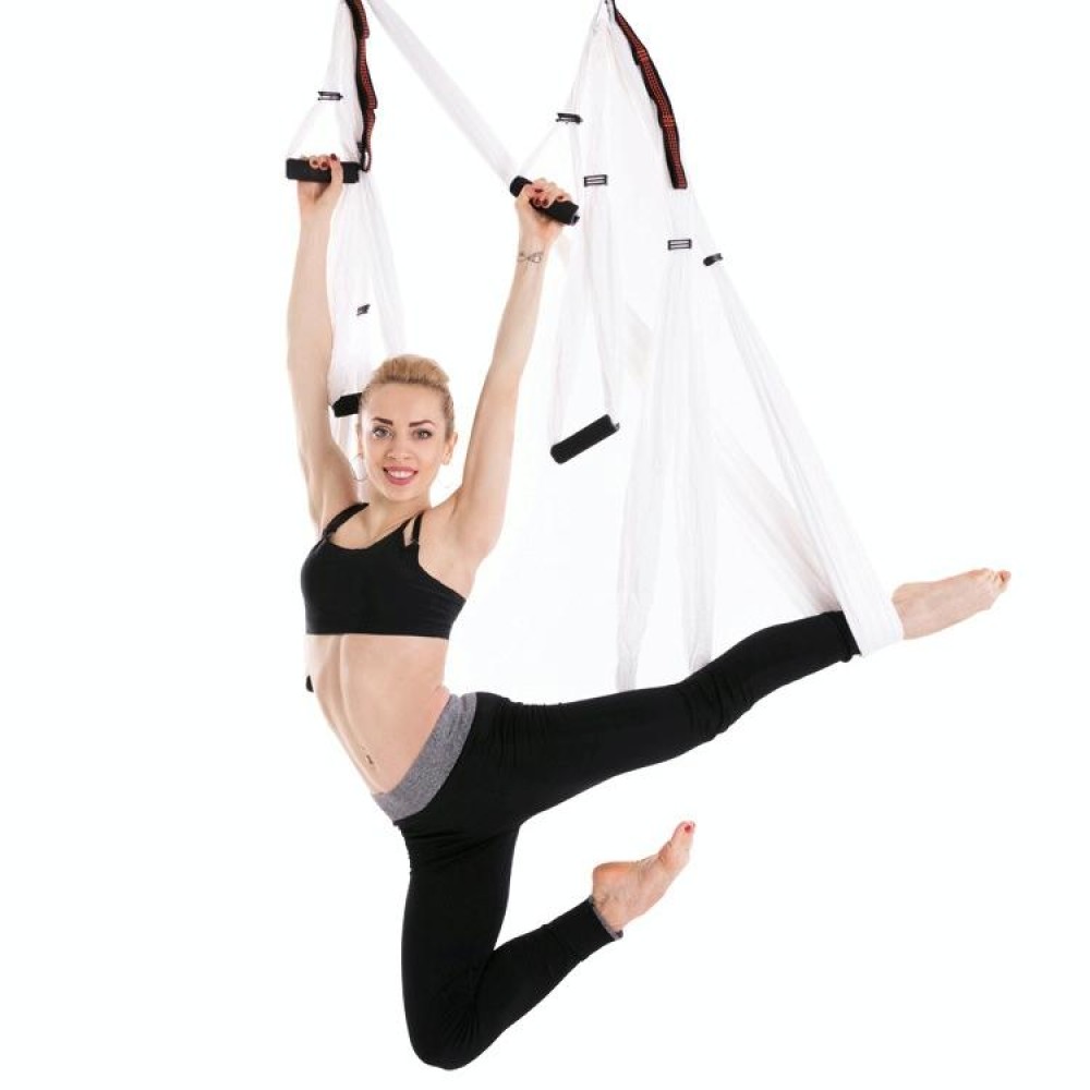 6 Handles Bodybuilding Handstand Inelasticity Aerial Yoga Hammock(White)