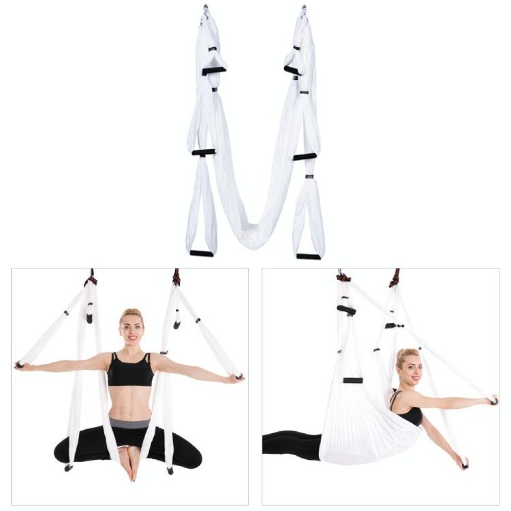 6 Handles Bodybuilding Handstand Inelasticity Aerial Yoga Hammock(White)