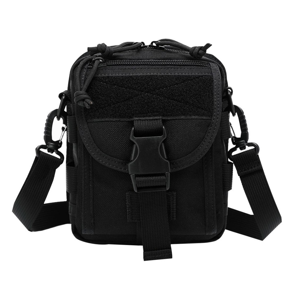 INDEPMAN DL-B020 Fashion Army Style Oxford Cloth Package Crossbody Bag Shoulder Sling Bag Hand Bag Messenger Bag, Size: 17 x 15 x 8 cm(Black)