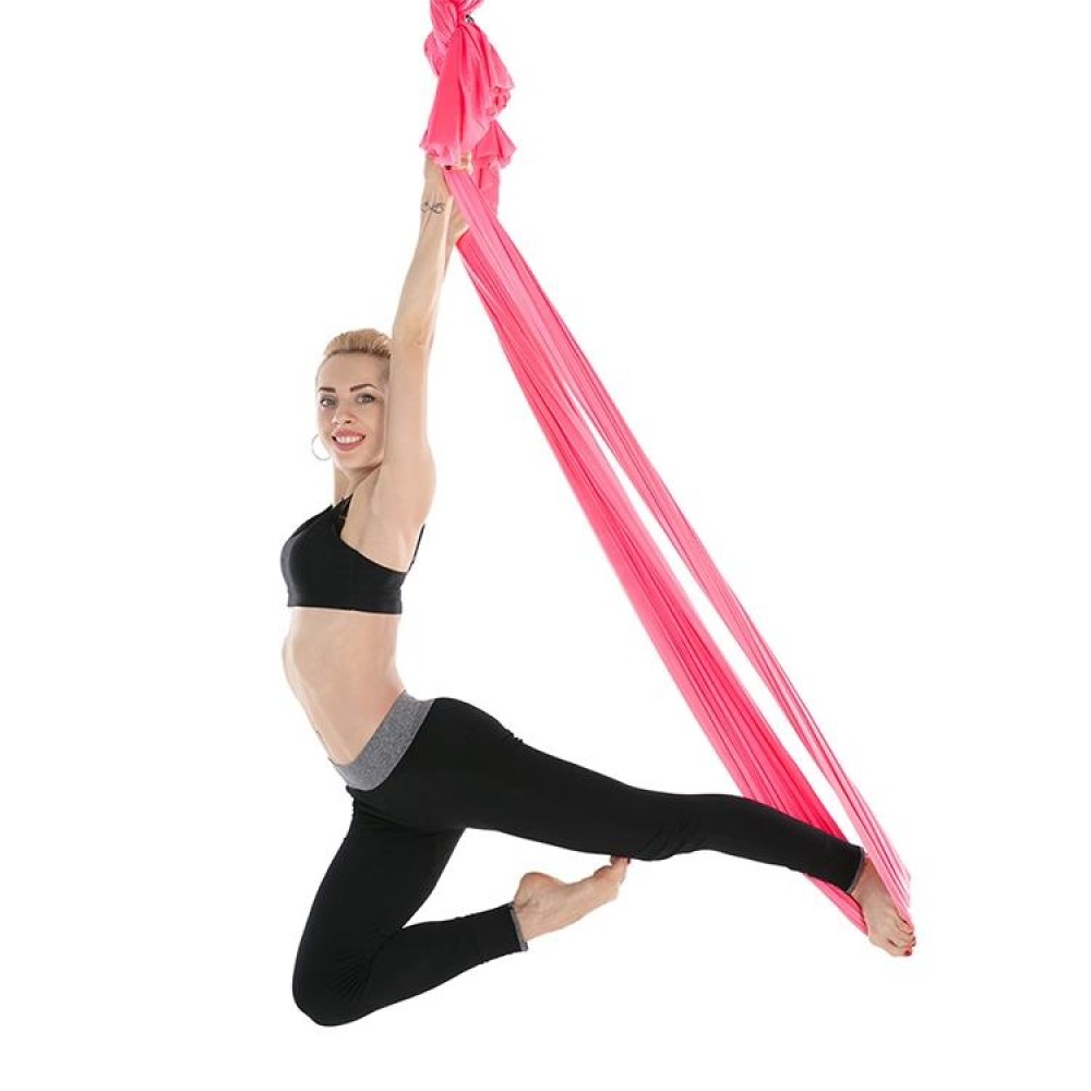 Household Handstand Elastic Stretching Rope Aerial Yoga Hammock Set(Pink)