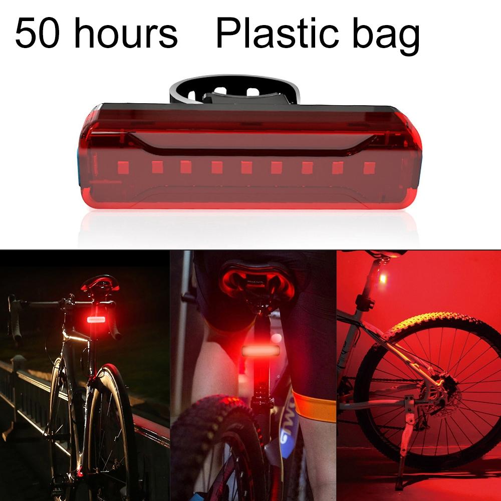 A02 Bicycle Taillight Bicycle Riding Motorcycle Electric Car LED Mountain Bike USB Charging Safety Warning Light (50 Hours, Plastic Bag)
