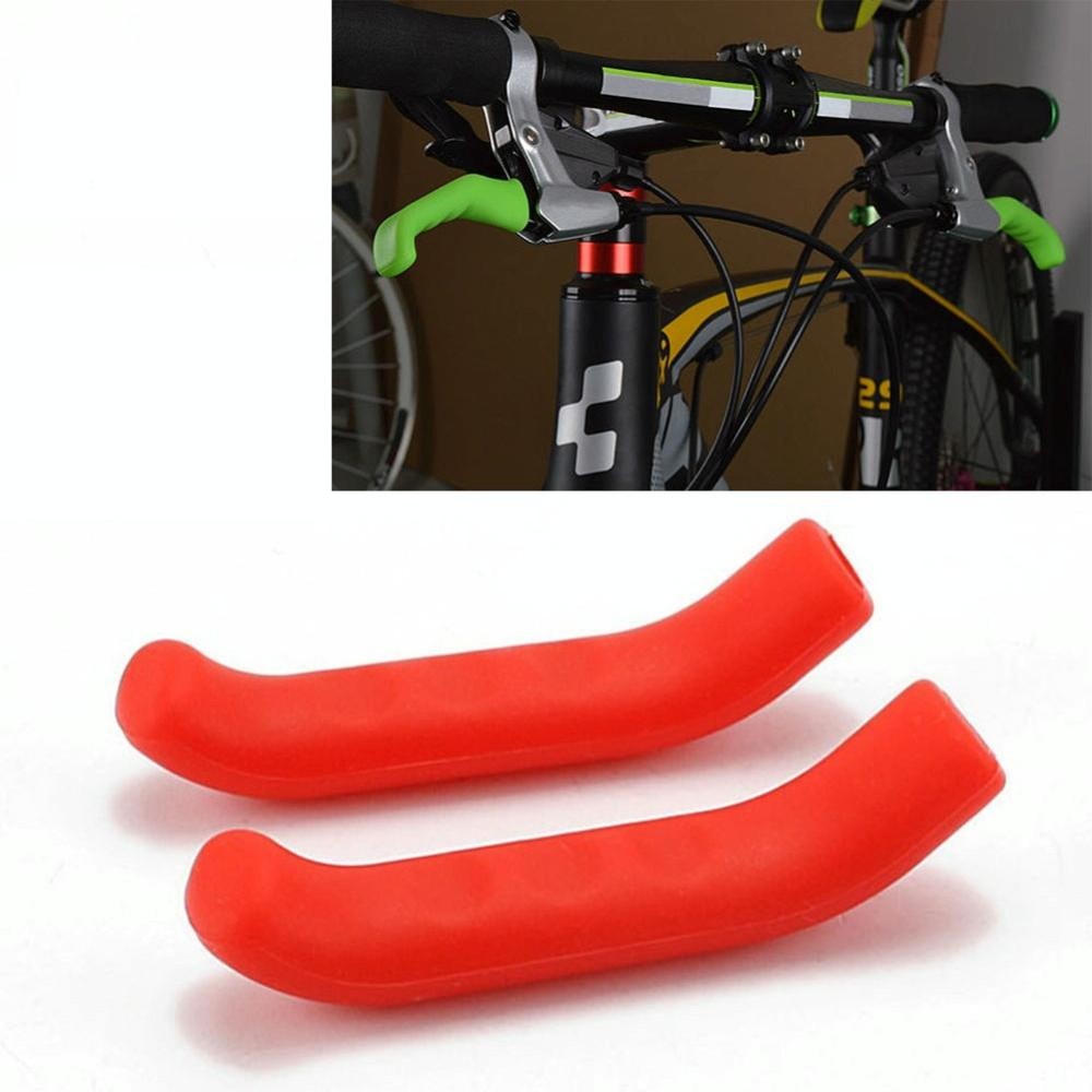 1Pair Universal Type Bicycle Brake Silicone Protection Covers(Red)