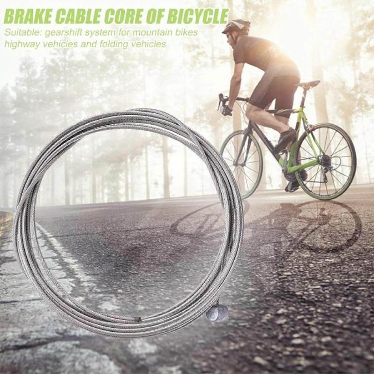 7 in 1 Cylindrical Head PVC Brake Cable Tube Set for Mountain Bike (Green)