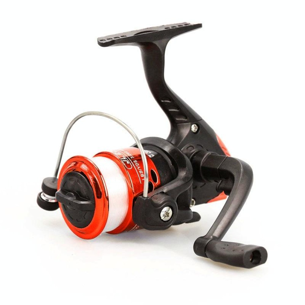 JL200 Plating Plastic 3 Ball Bearings Handle Fishing Spinning Reel  with Transparent Lines(Red)
