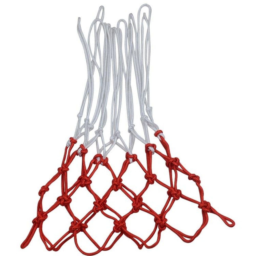Bold Edition Polyester Rope Basketball Frame Net (White Red)