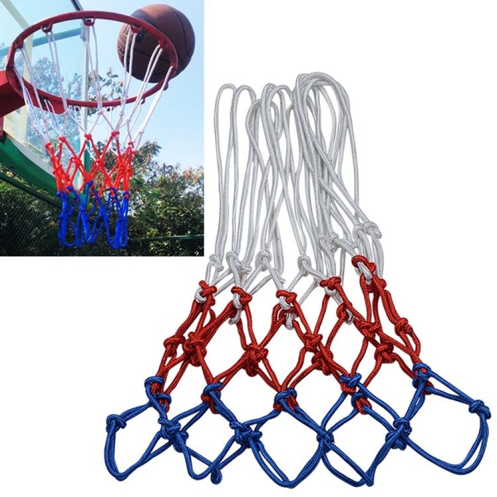 Regular Edition Polyester Rope Basketball Frame Net (White Red Blue)