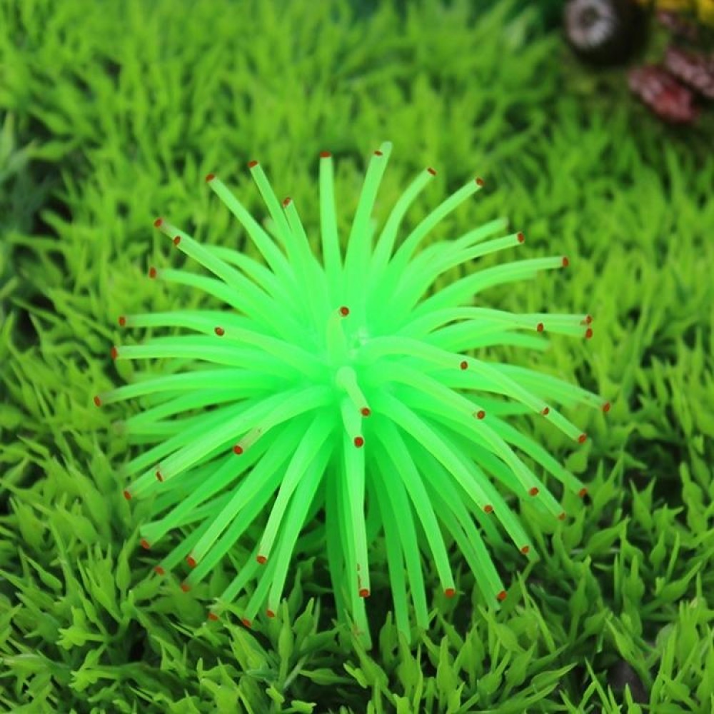 Aquarium Articles Decoration TPR Simulation Sea Urchin Ball Coral with Point, Size: M, Diameter: 10cm(Green)